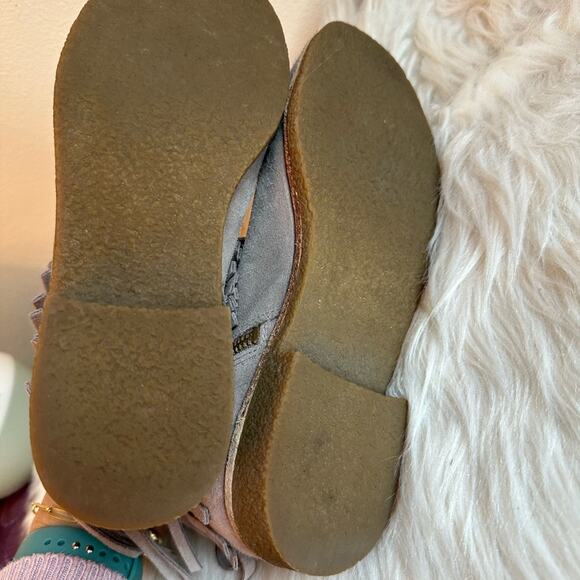 Kate Spade Betsie Fringe Ankle Boots Tan Suede Leather Fringe Almond Toe Size 7 - Picture 3 of 6